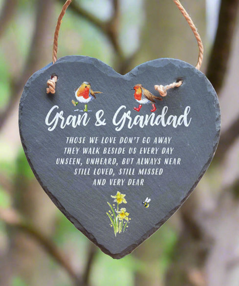 Gran & Grandad Slate Heart